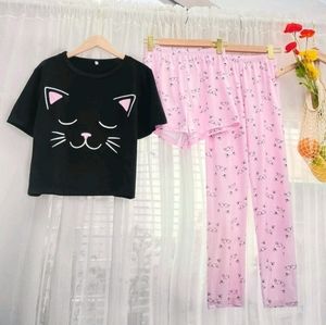 " NEW" 3 Pieces Cartoon Graphic Pj Set 🐱